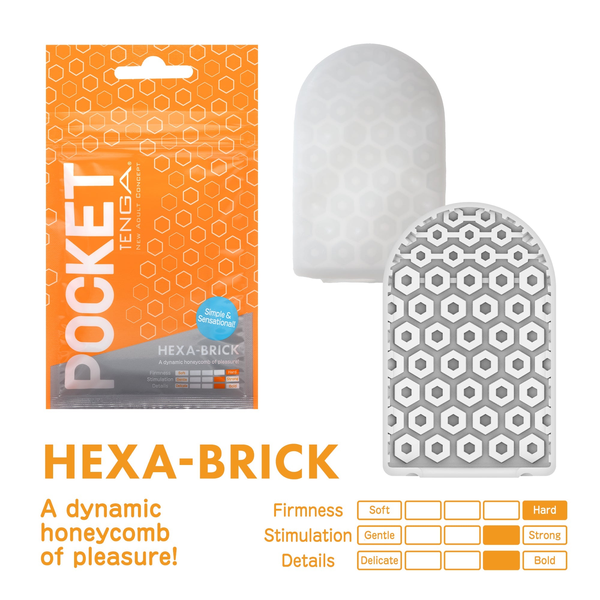 Pocket Tenga Hexa-Brick masturbateur homme poche jetable