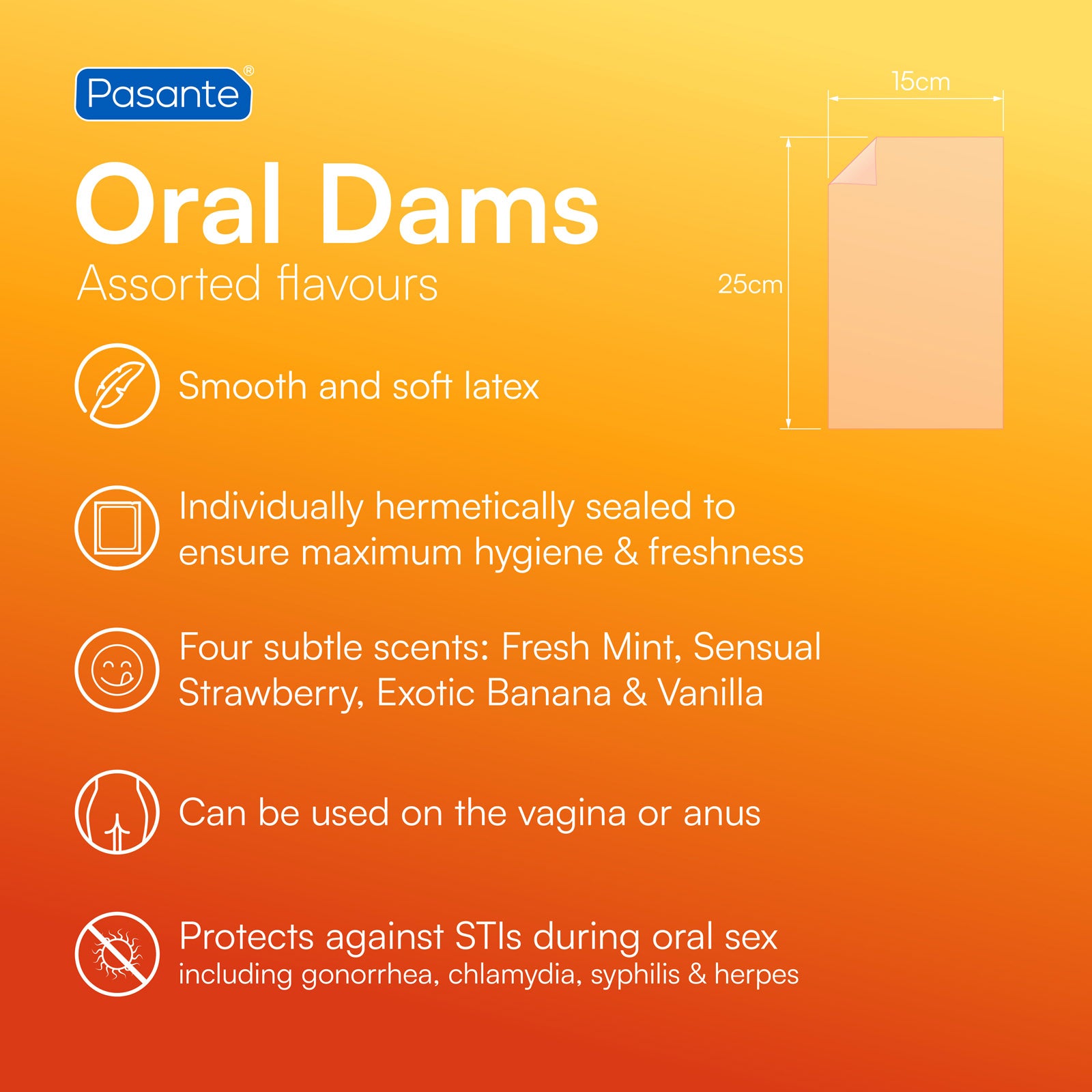 Pasante Oral Dams Digue Dentaire 8 Pièces Parfumées
