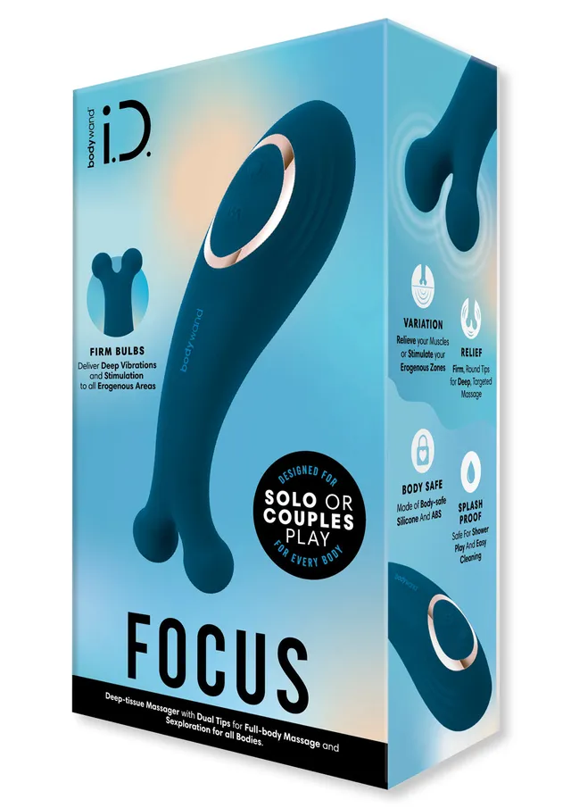 Bodywand Vibes i.D. Focus vibromasseur bleu rechargeable