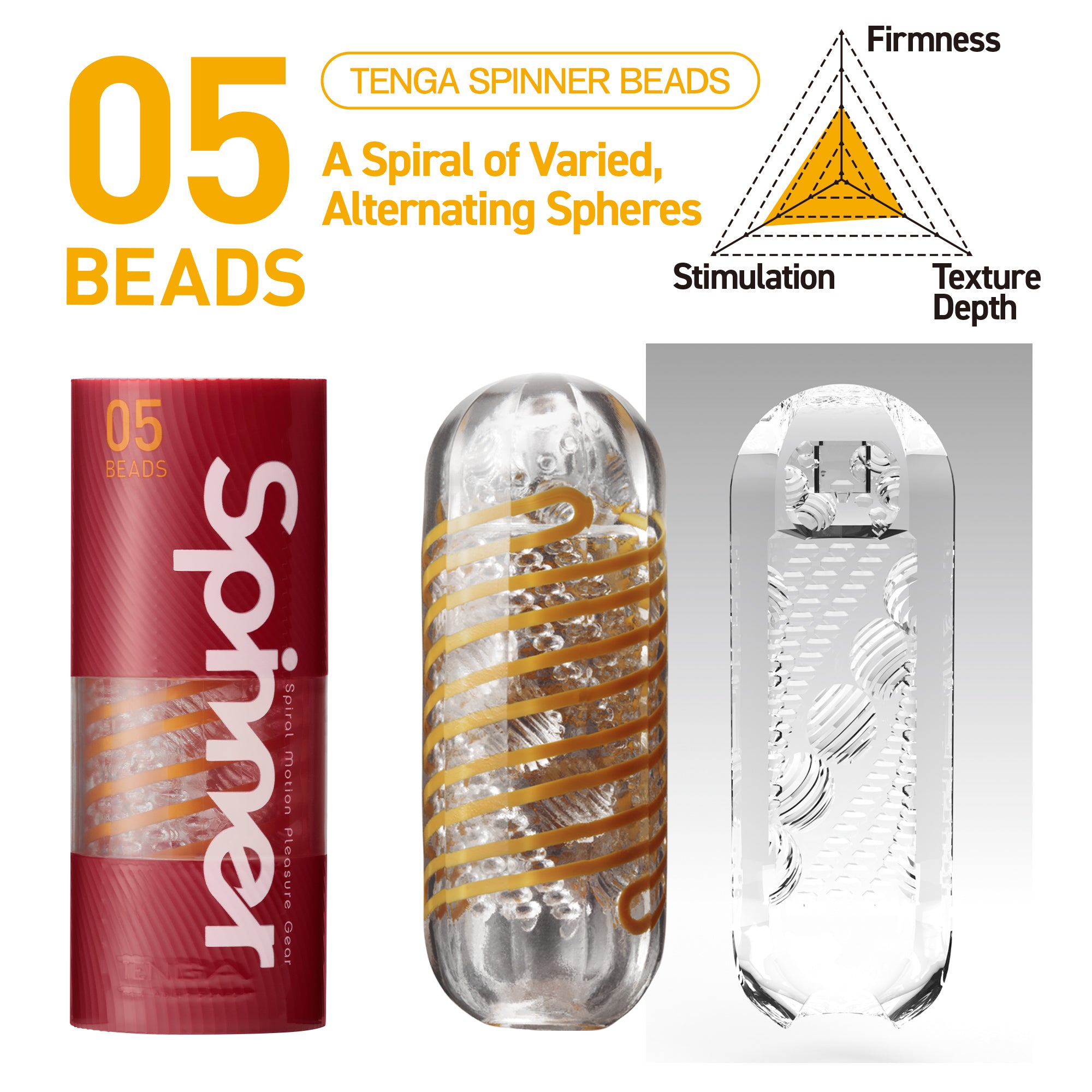 Tenga Spinner 05 Beads masturbateur homme réutilisable spirale