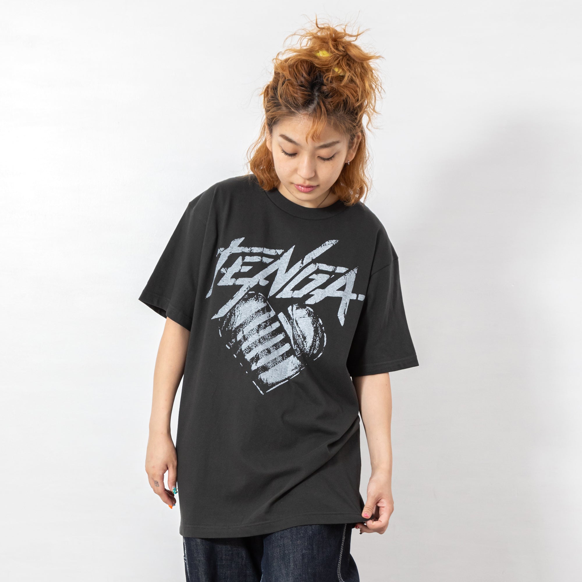 TENGA Hearts T-Shirt noir t-shirt coton tailles L XL