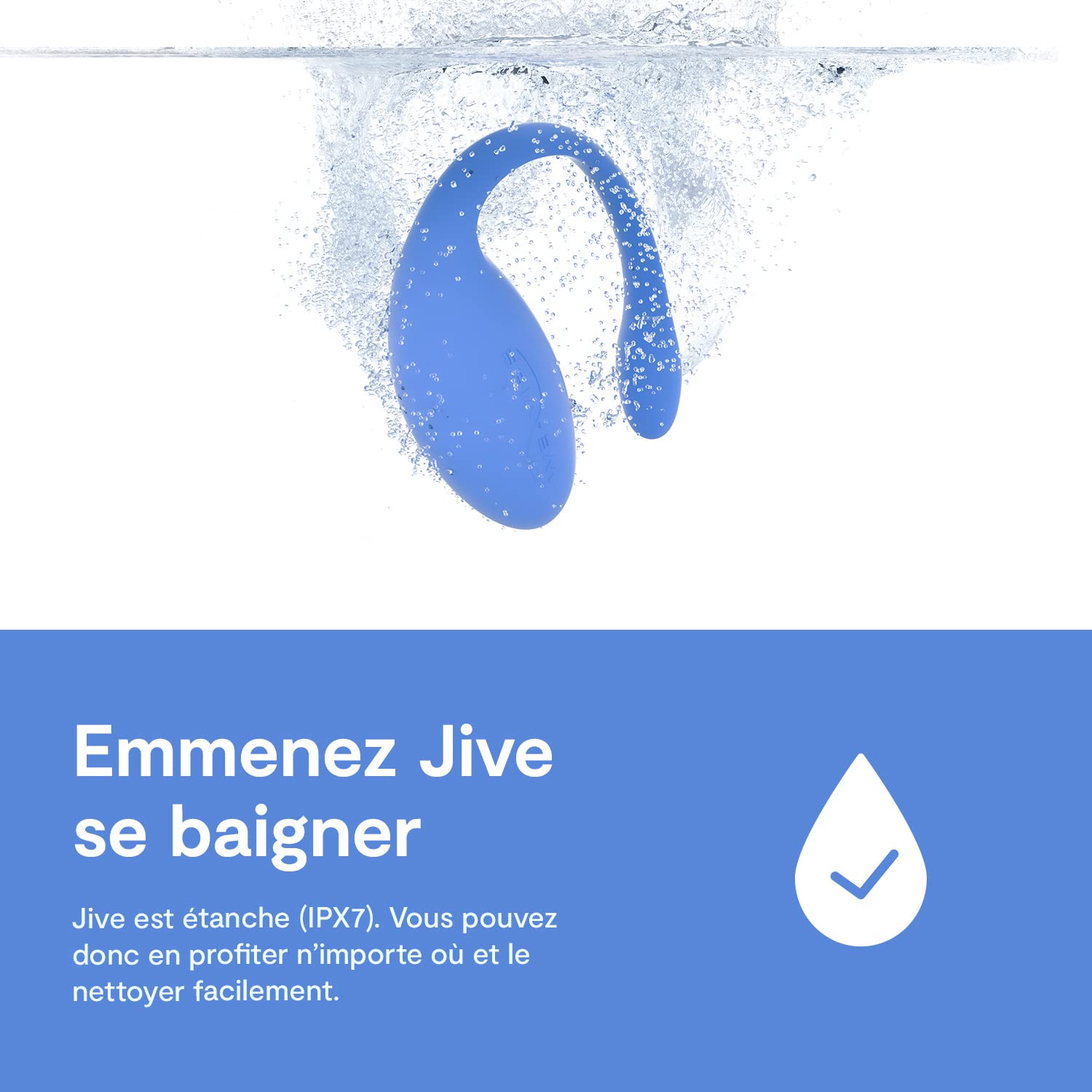 We-Vibe Jive oeuf vibrant connecté bleu 10 modes