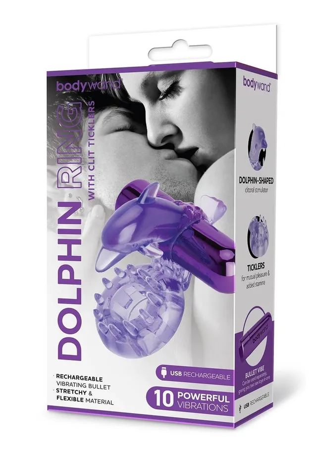 Bodywand Couples Rings Dolphin Ring anneau vibrant violet