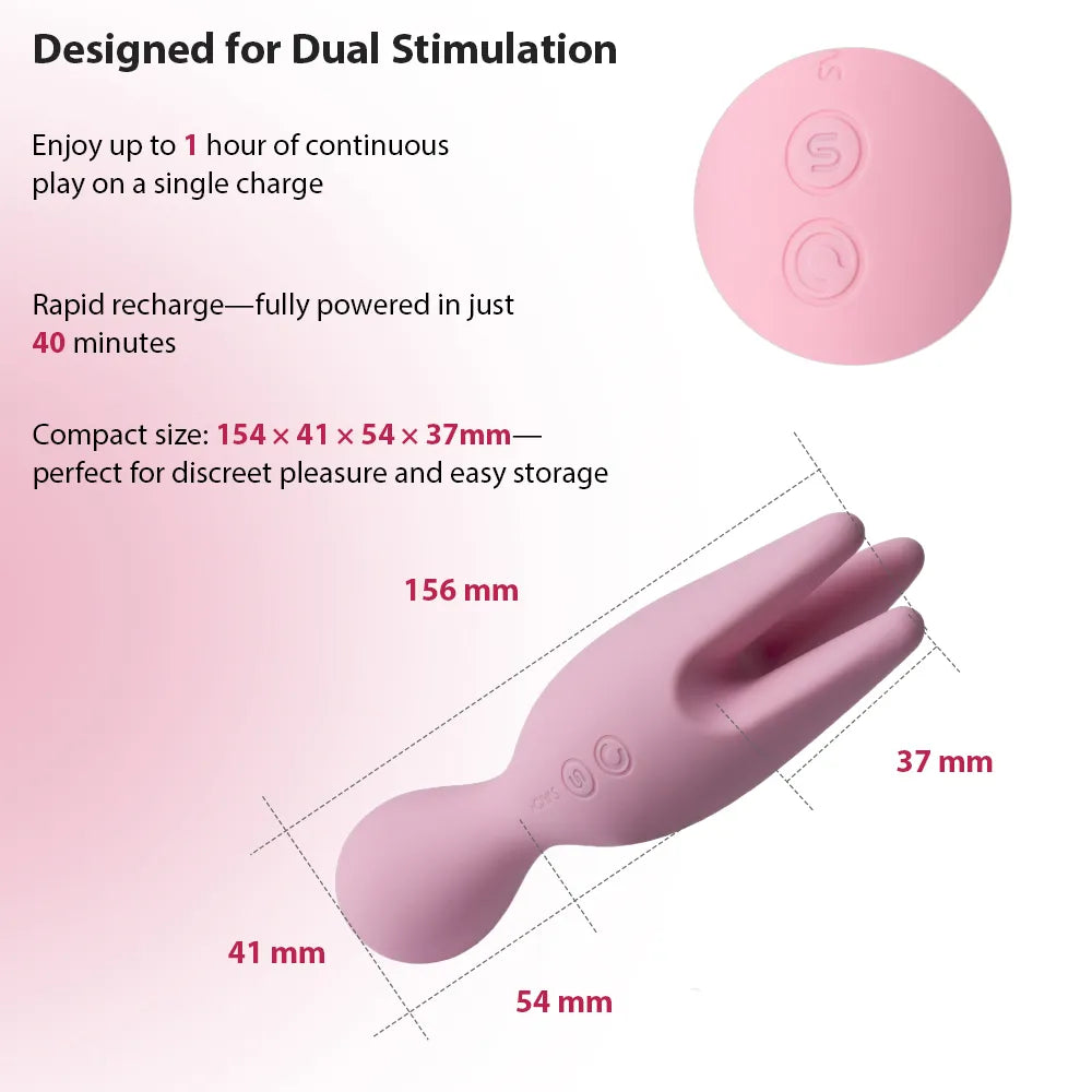 Svakom Nymph vibromasseur rotatif rose 3 doigts