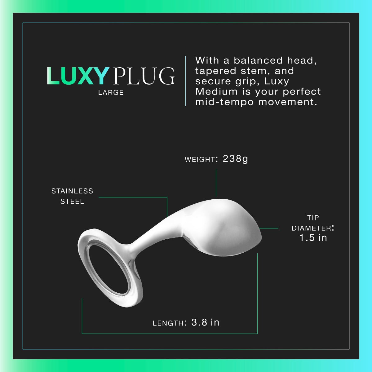 Liberator Luxy Large plug anal acier inoxydable