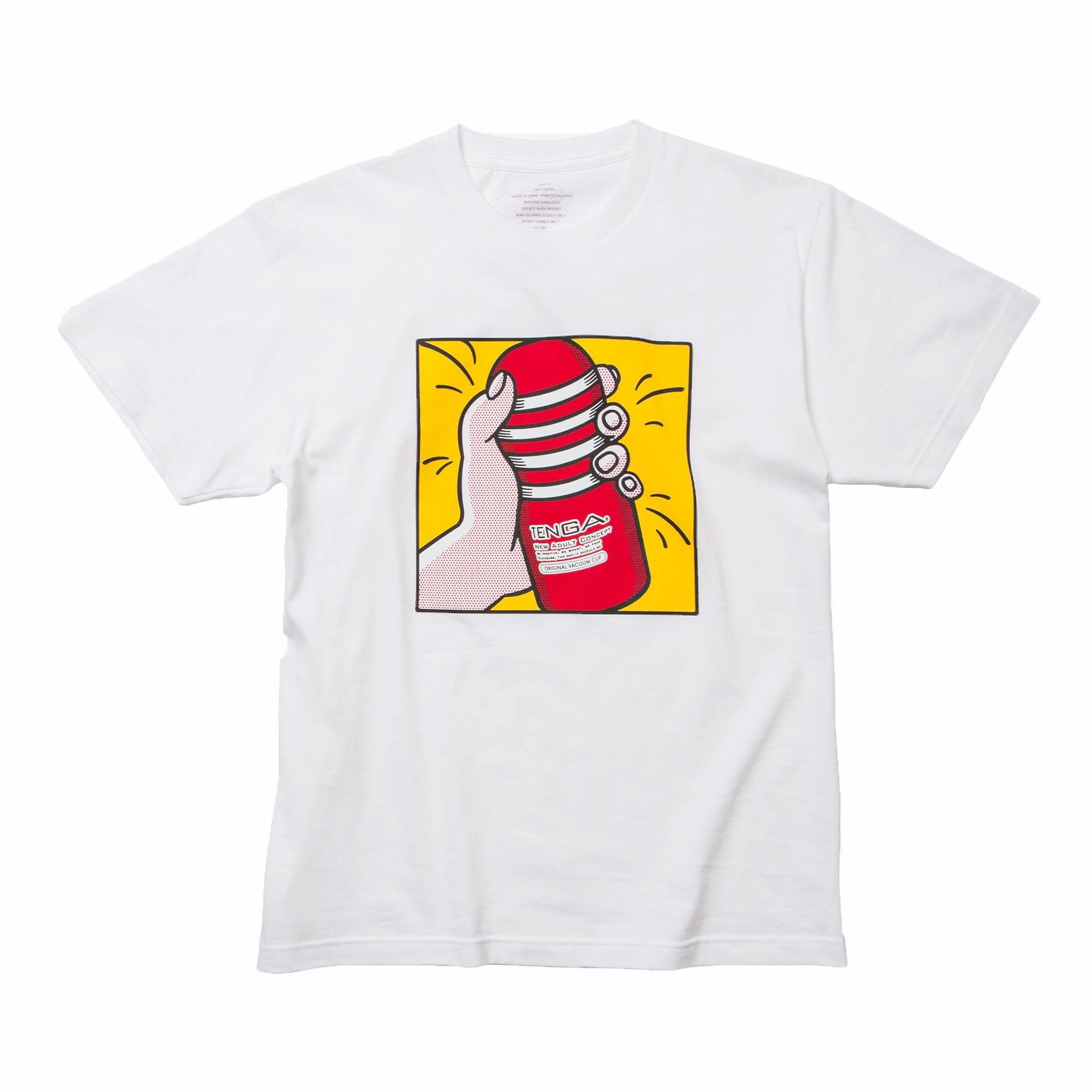 Playing with TENGA T-Shirt blanc jaune taille M