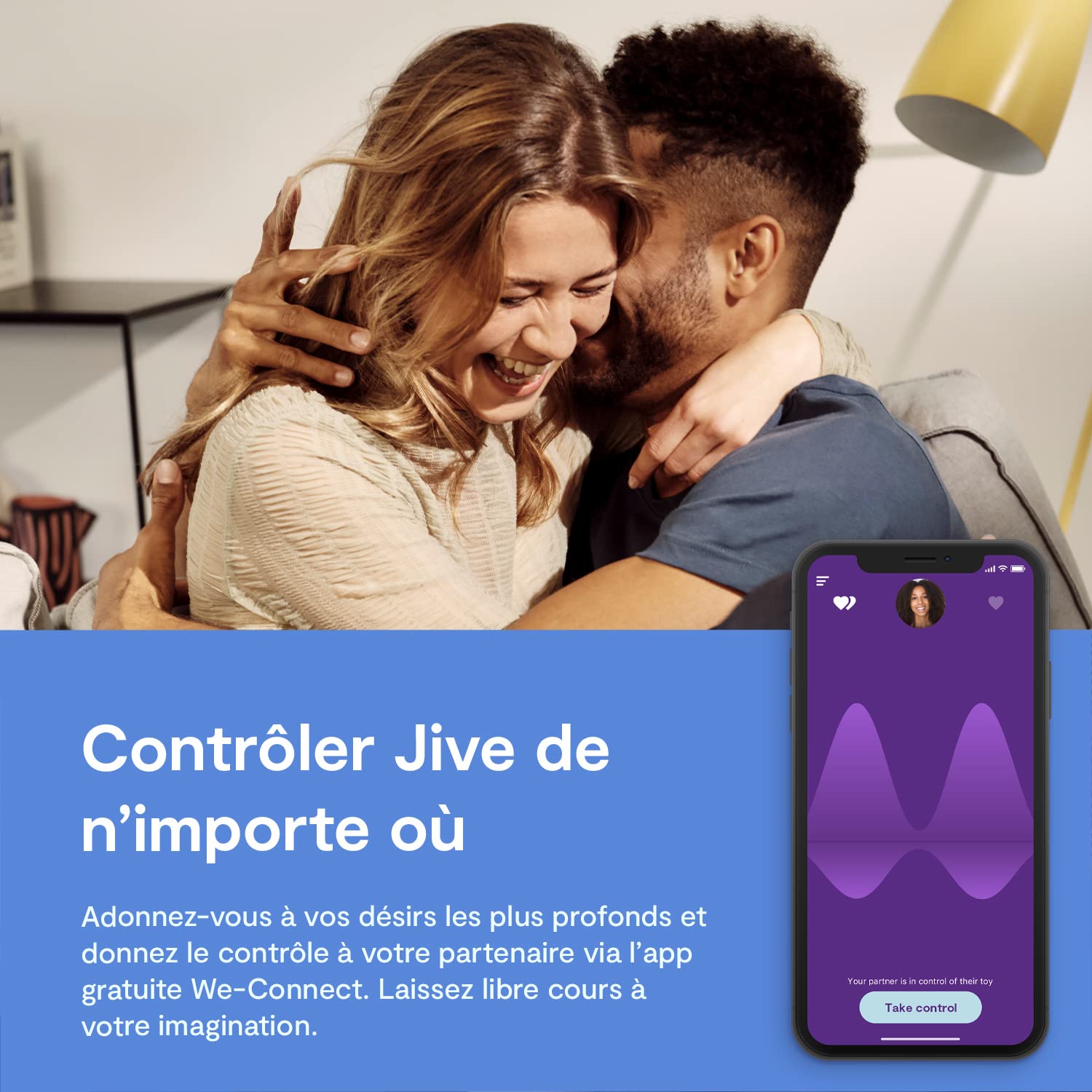 We-Vibe Jive oeuf vibrant connecté bleu 10 modes