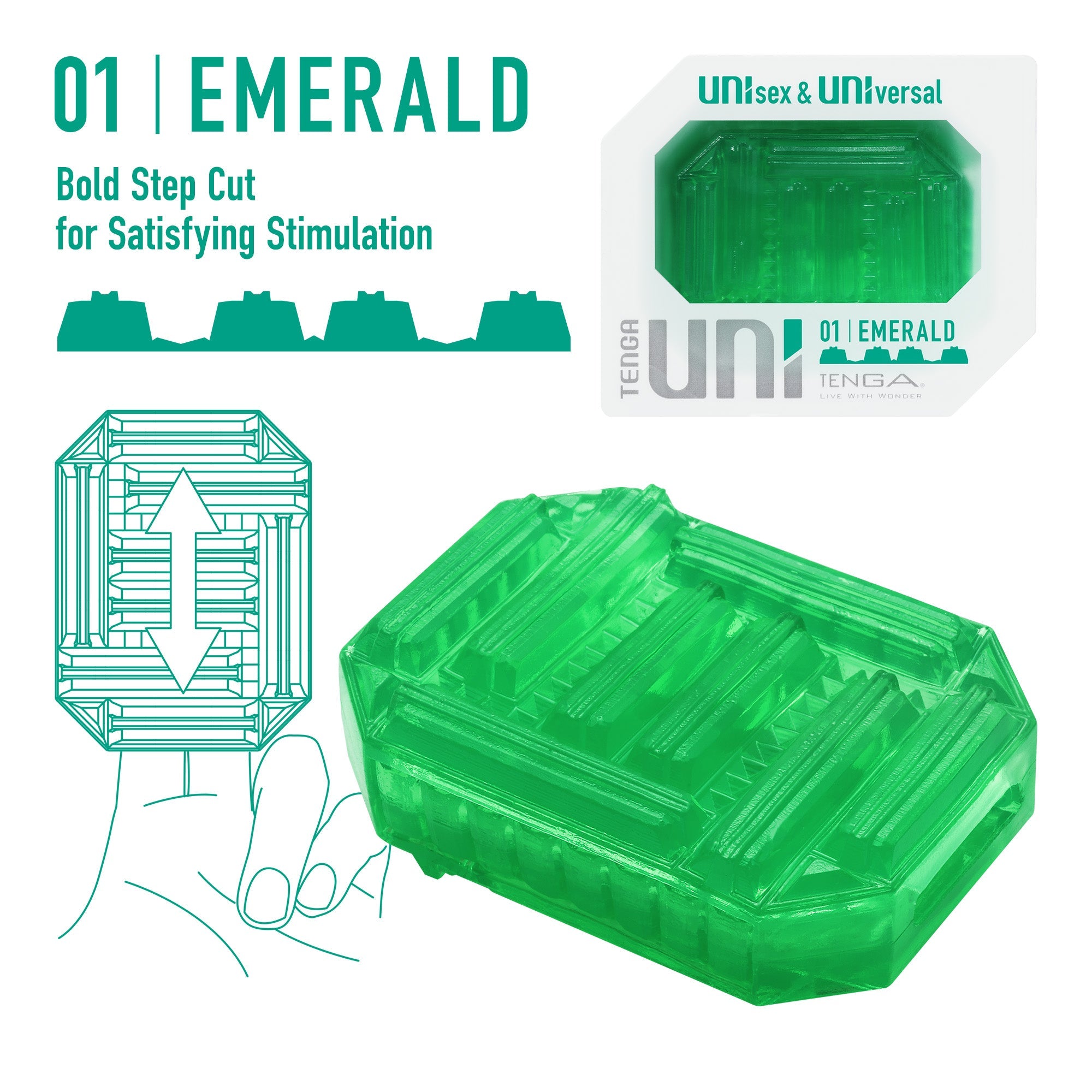 Tenga Uni Emerald Masturbateur Jetable Stretch Couple