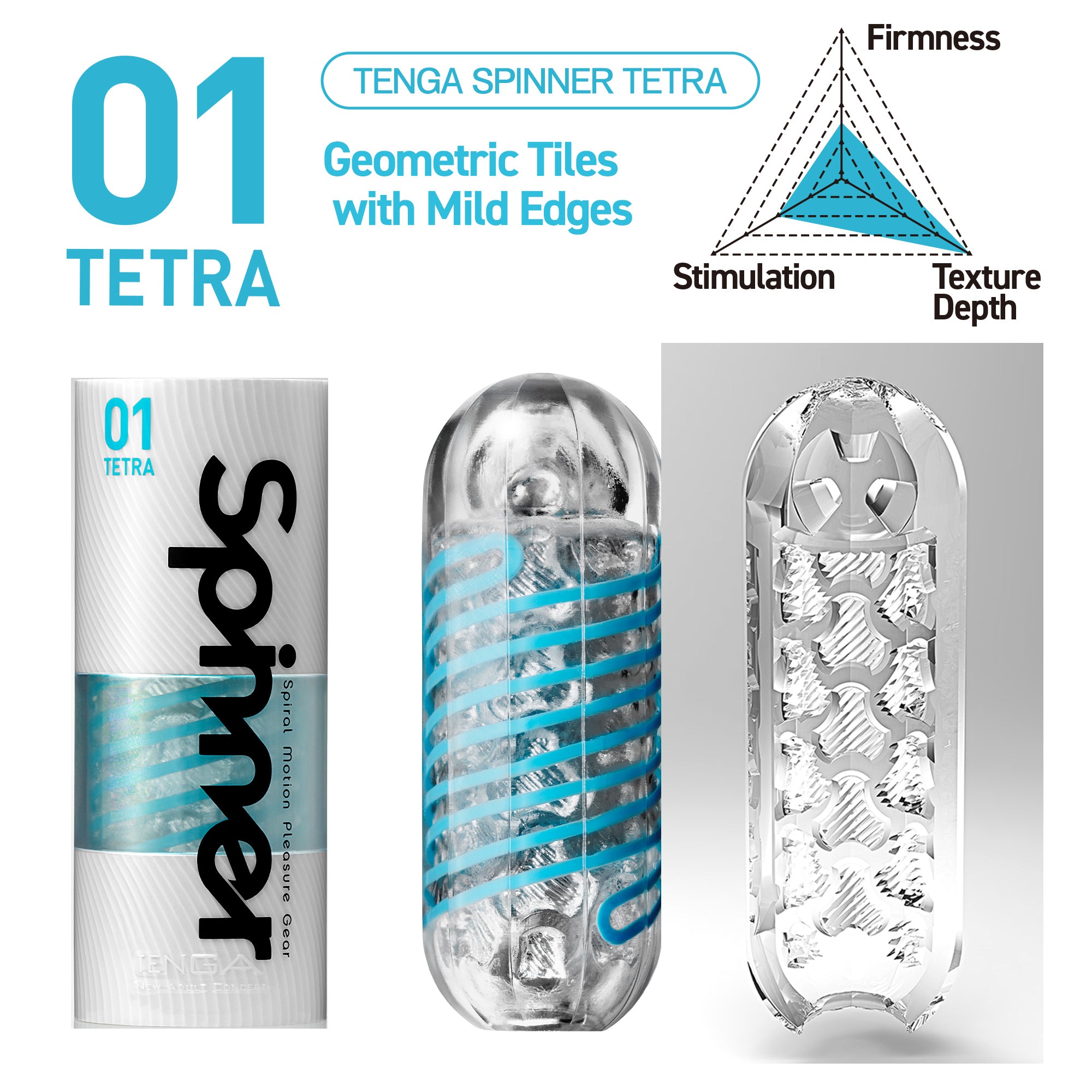 Tenga Spinner 01 Tetra masturbateur homme doux réutilisable