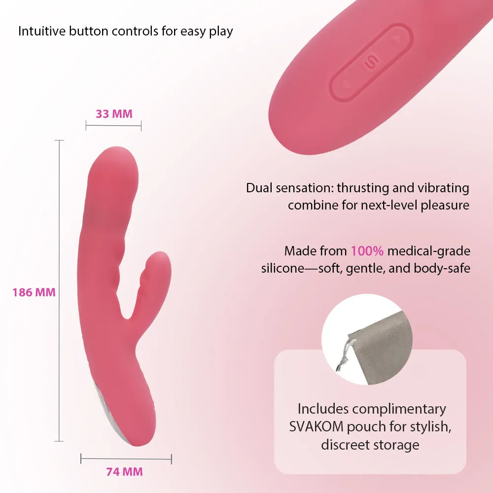 Svakom Avery rabbit thrusting rose double stimulation