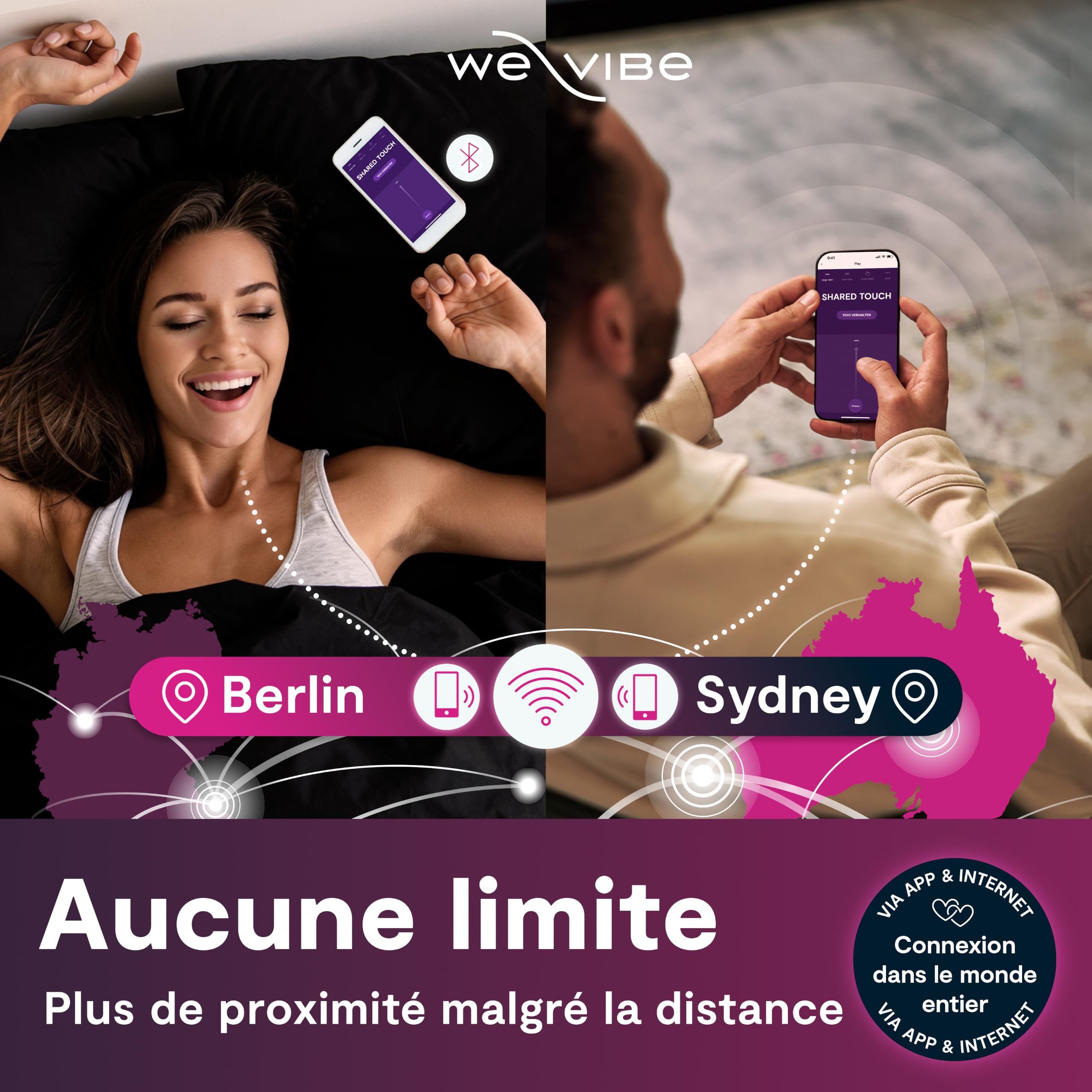 We-Vibe Shared Touch vibromasseur couple noir appli