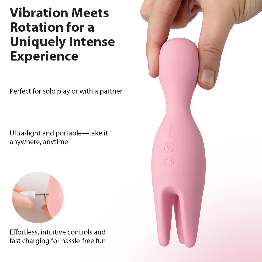 Svakom Nymph vibromasseur rotatif rose 3 doigts