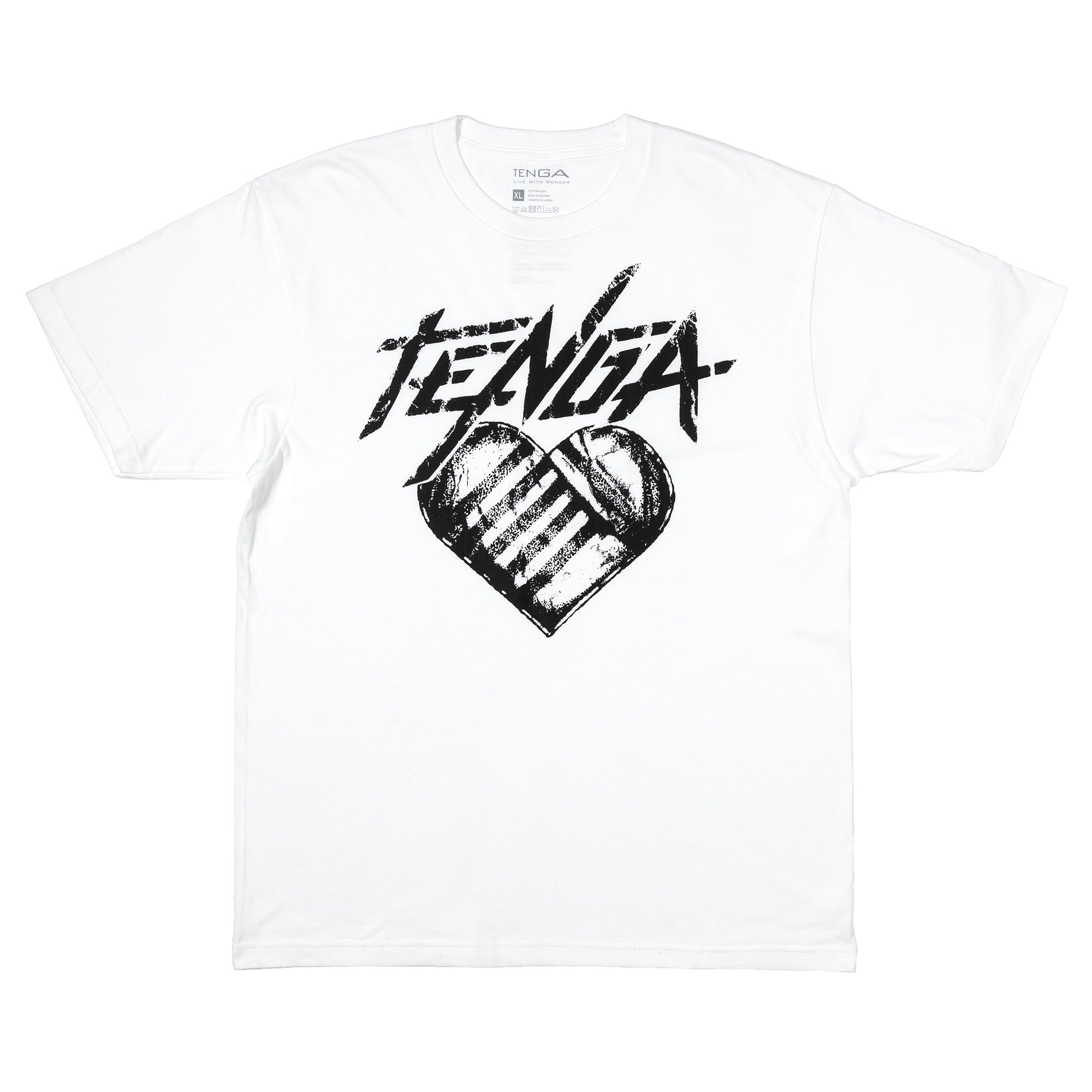 TENGA Hearts T-shirt blanc coton taille L