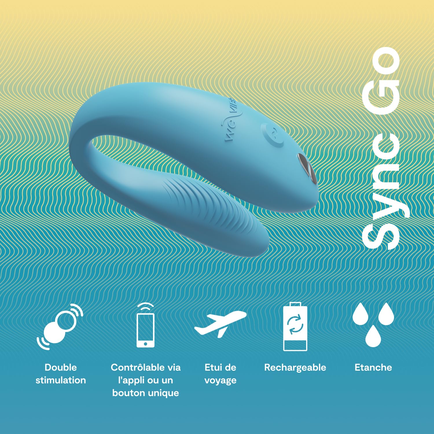 We-Vibe Sync Go vibromasseur couple bleu connecté voyage