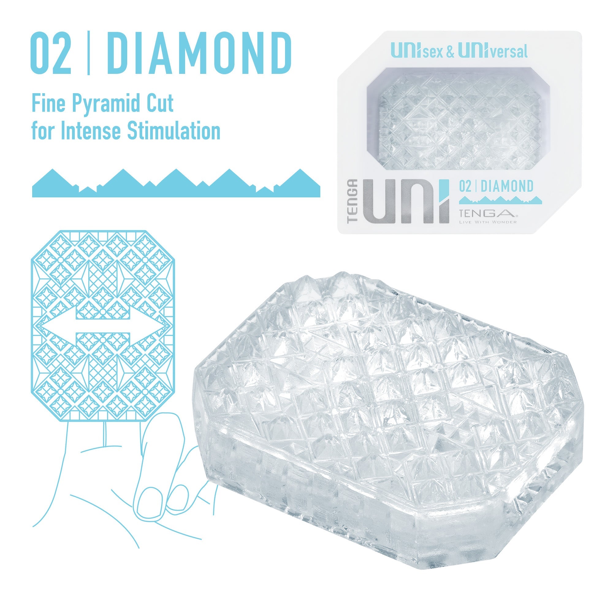 Tenga Uni Diamond masturbateur oeuf jetable pyramides
