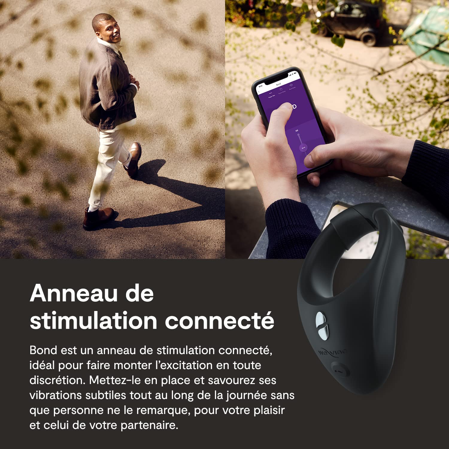 We-Vibe Bond anneau pénien vibrant connecté silicone 35-42mm