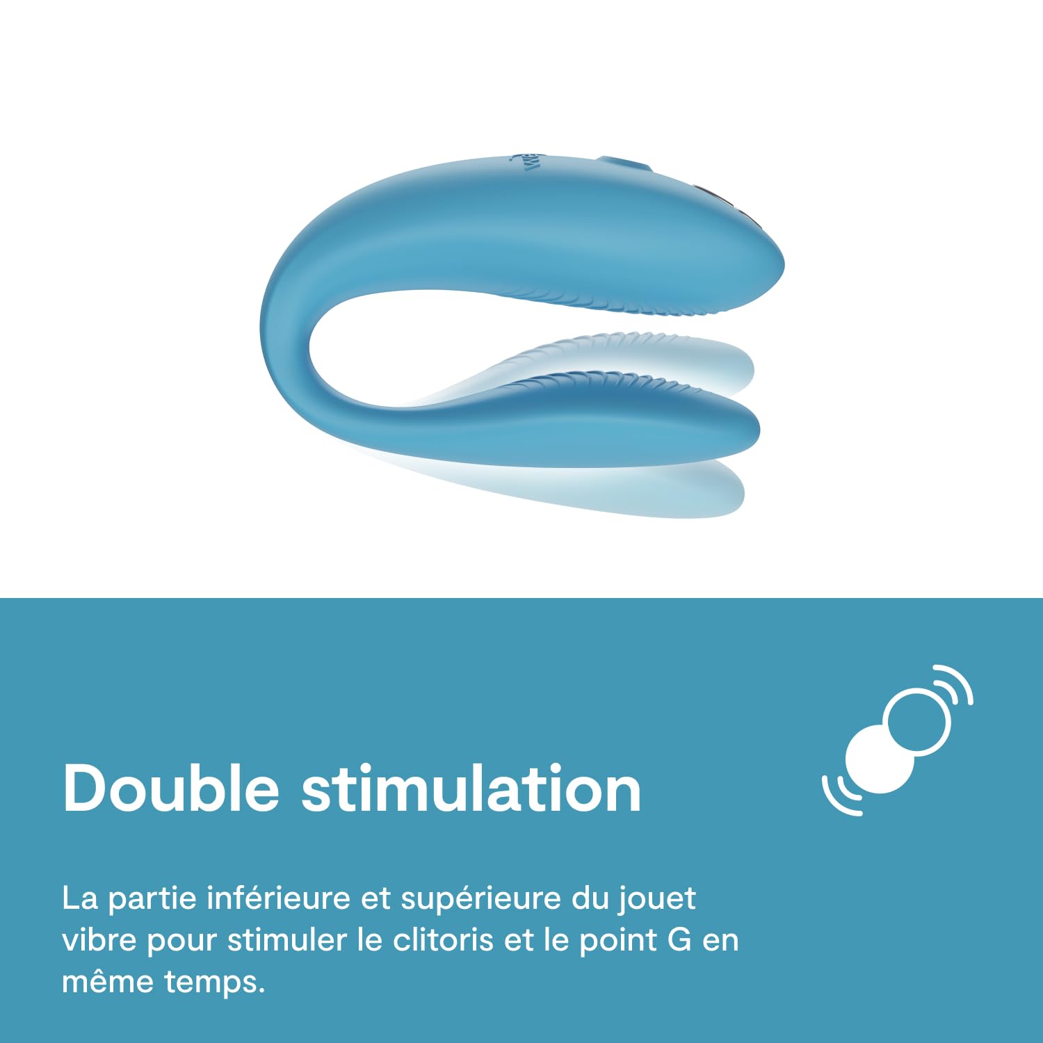 We-Vibe Sync Go vibromasseur couple bleu connecté voyage