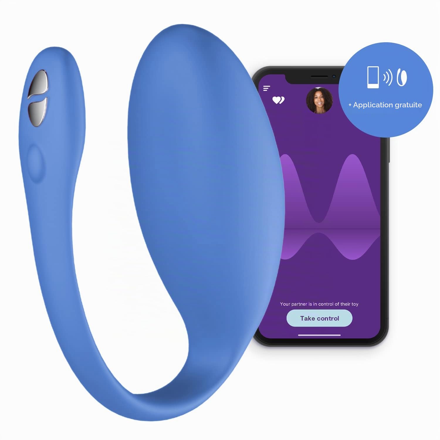We-Vibe Jive oeuf vibrant connecté bleu 10 modes