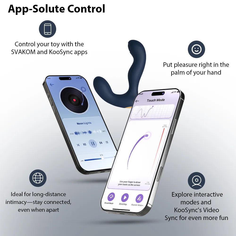 Svakom Iker Neo vibromasseur prostatique Navy Blue connecté