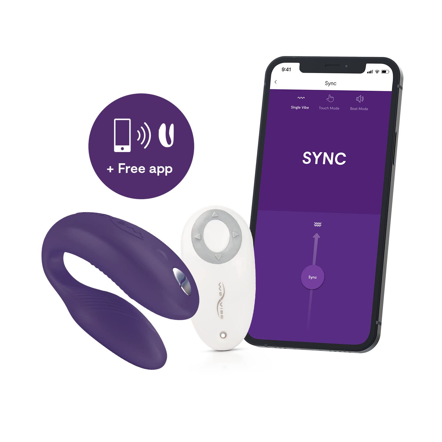 We-Vibe Couples Sync 1 vibromasseur couple violet connecté