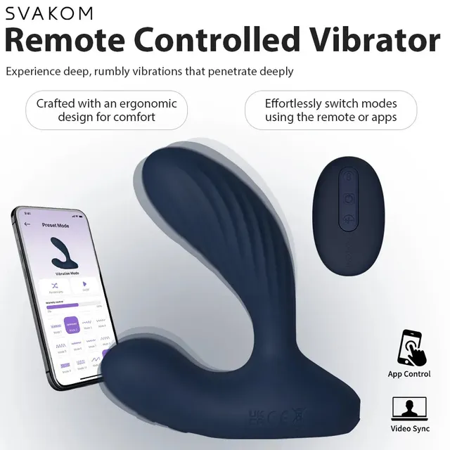 Svakom Vick Neo 2 vibromasseur prostatique Navy Blue chauffant