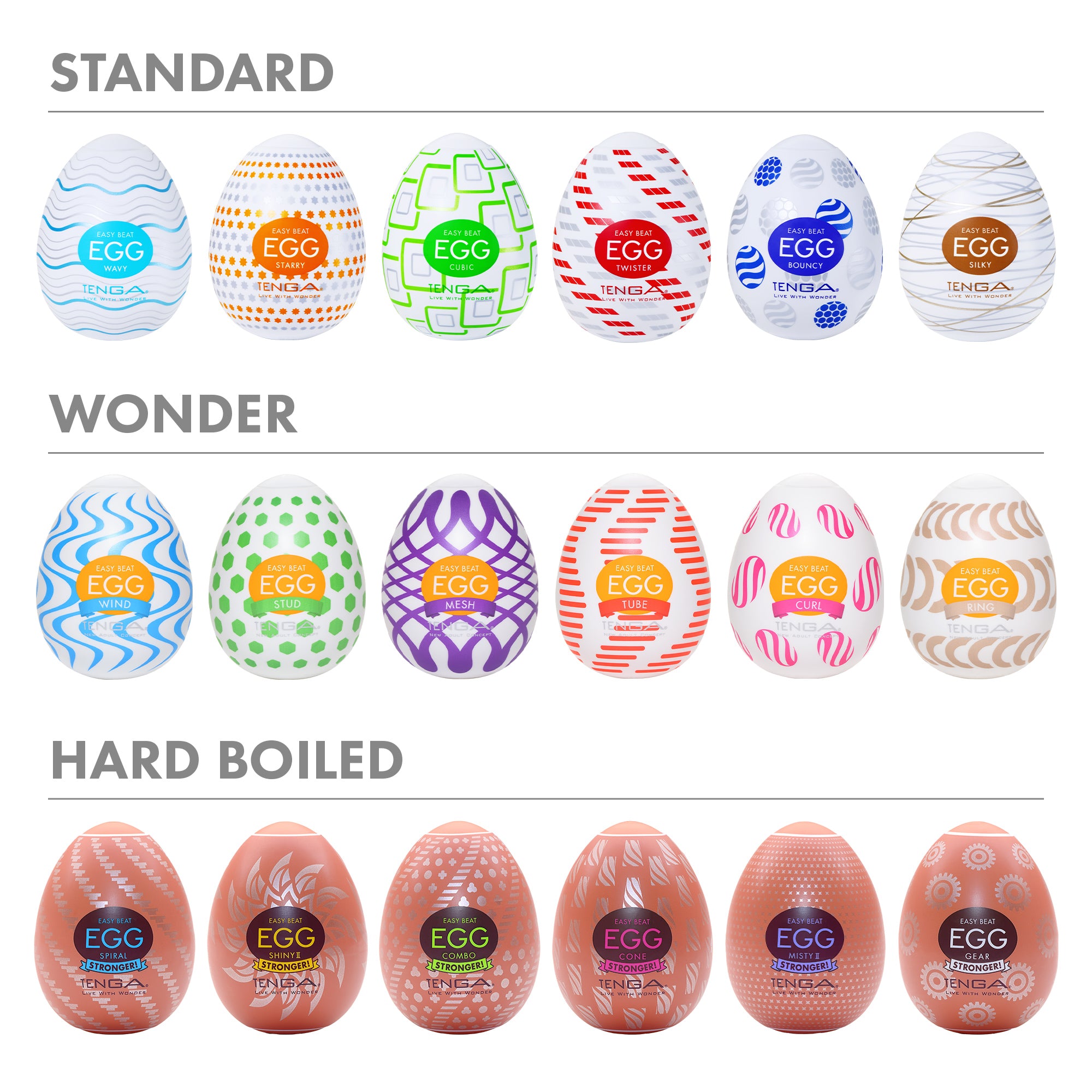 Tenga Egg Variety Pack oeuf masturbateur 6 pièces