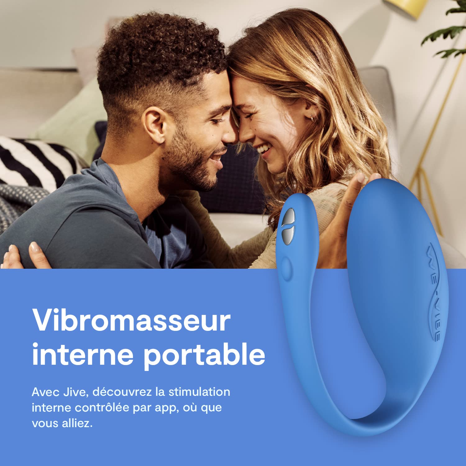 We-Vibe Jive oeuf vibrant connecté bleu 10 modes