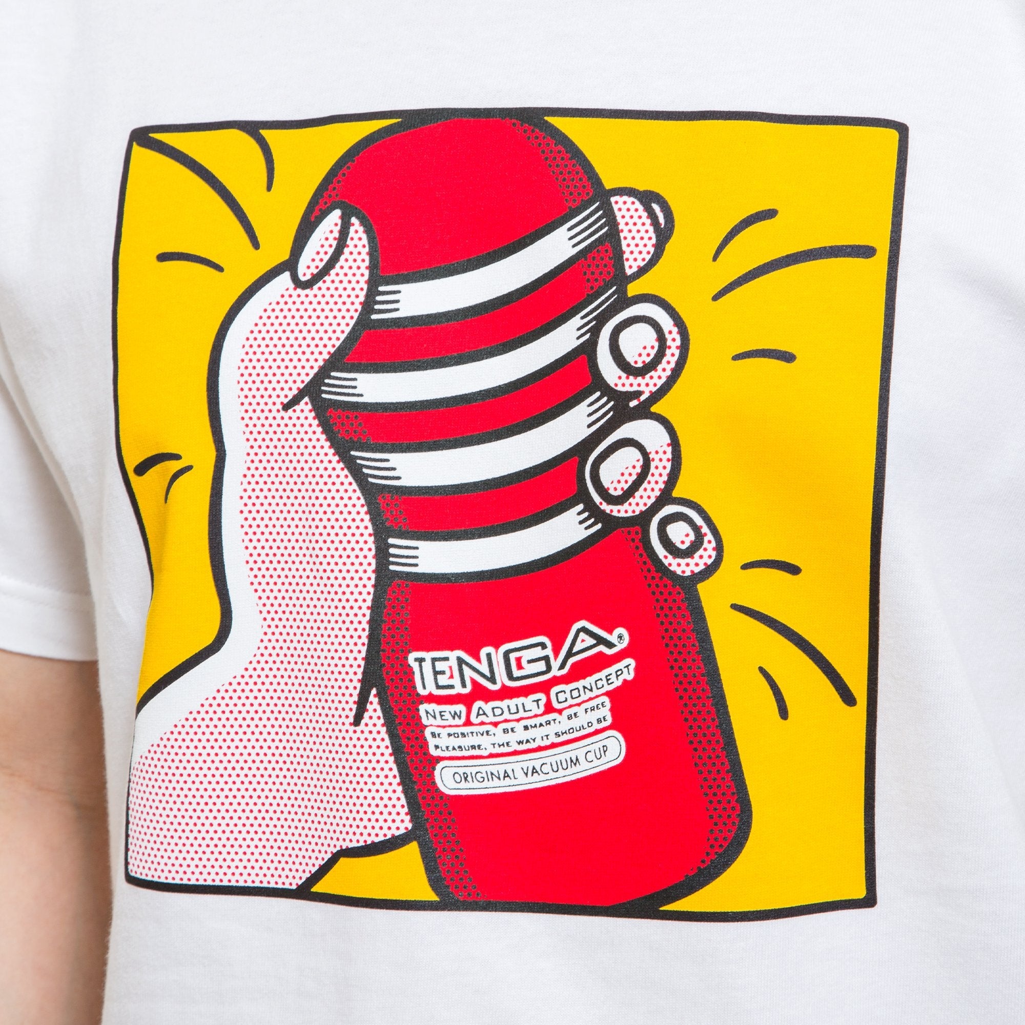 Playing with TENGA T-Shirt blanc jaune taille M