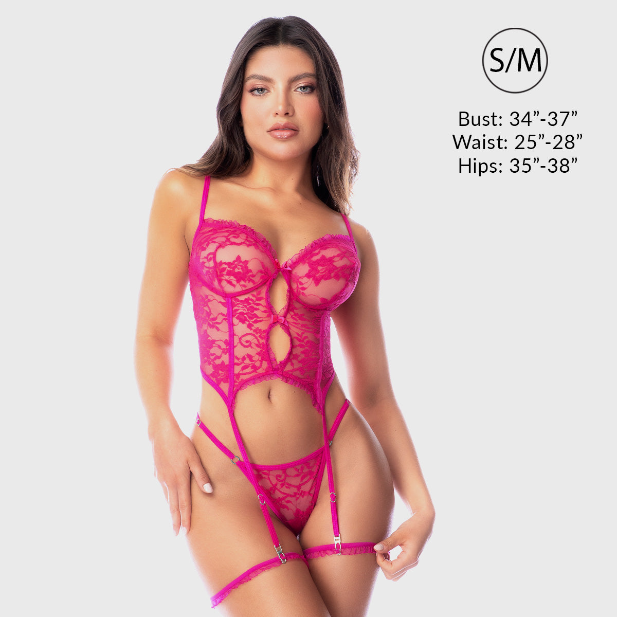 Liberator Lola bustier dentelle S/M avec string jarretelles
