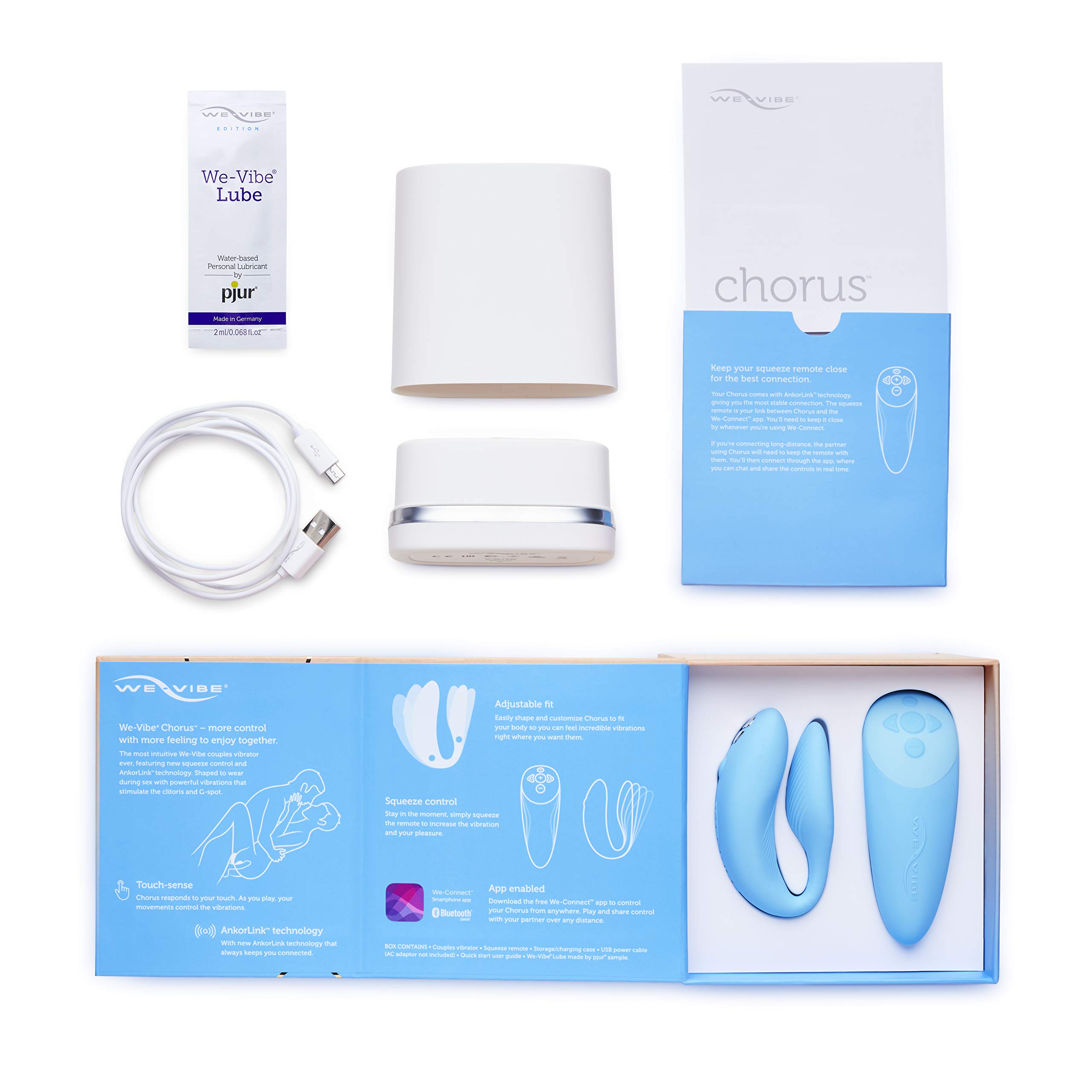 We-Vibe Chorus vibromasseur couple bleu télécommande appli