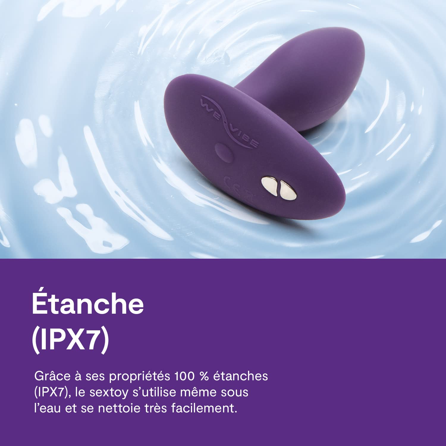 We-Vibe Ditto plug anal vibrant violet télécommandé silicone