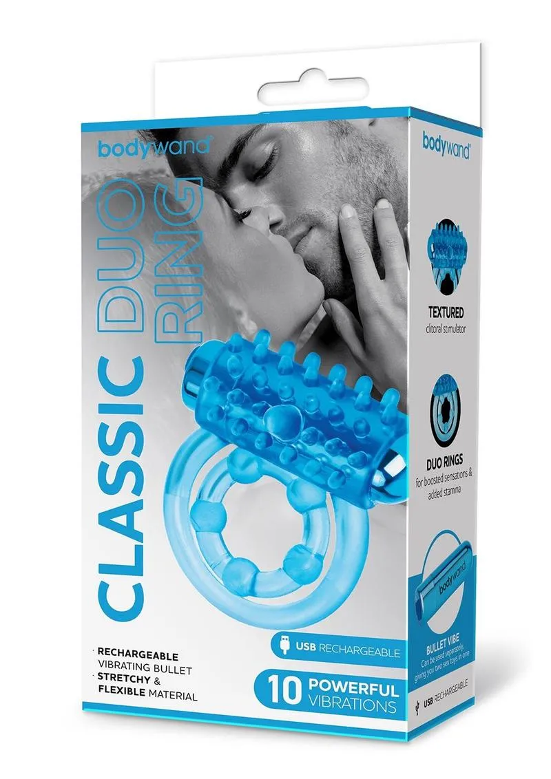 Bodywand Couples Rings Classic Duo Ring bleu rechargeable