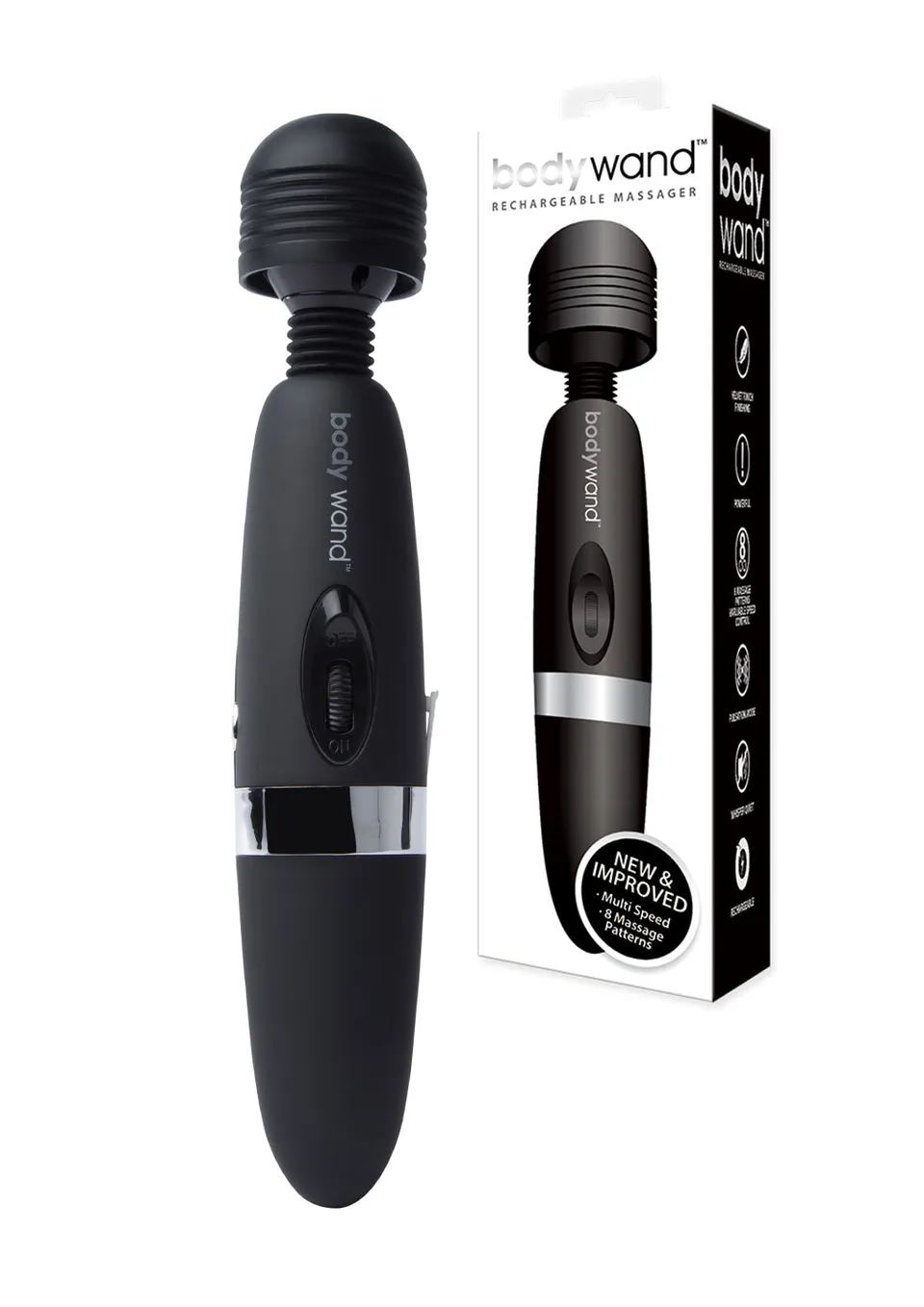 Bodywand Rechargeable Massager wand noir silicone USB
