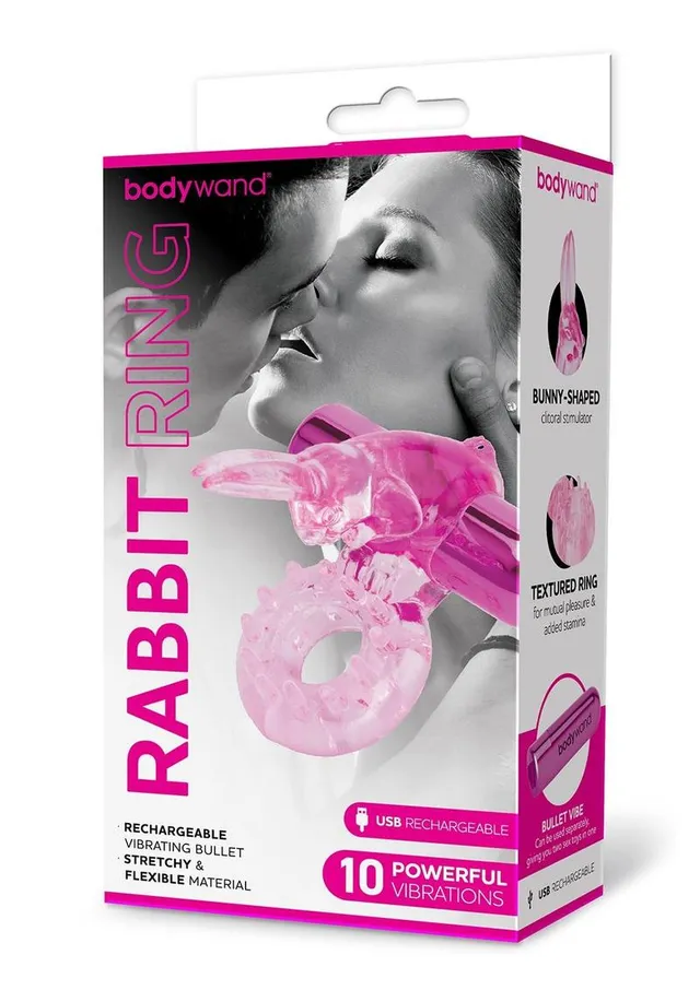 Bodywand Rabbit Ring Anneau Vibrant Couple Rose USB