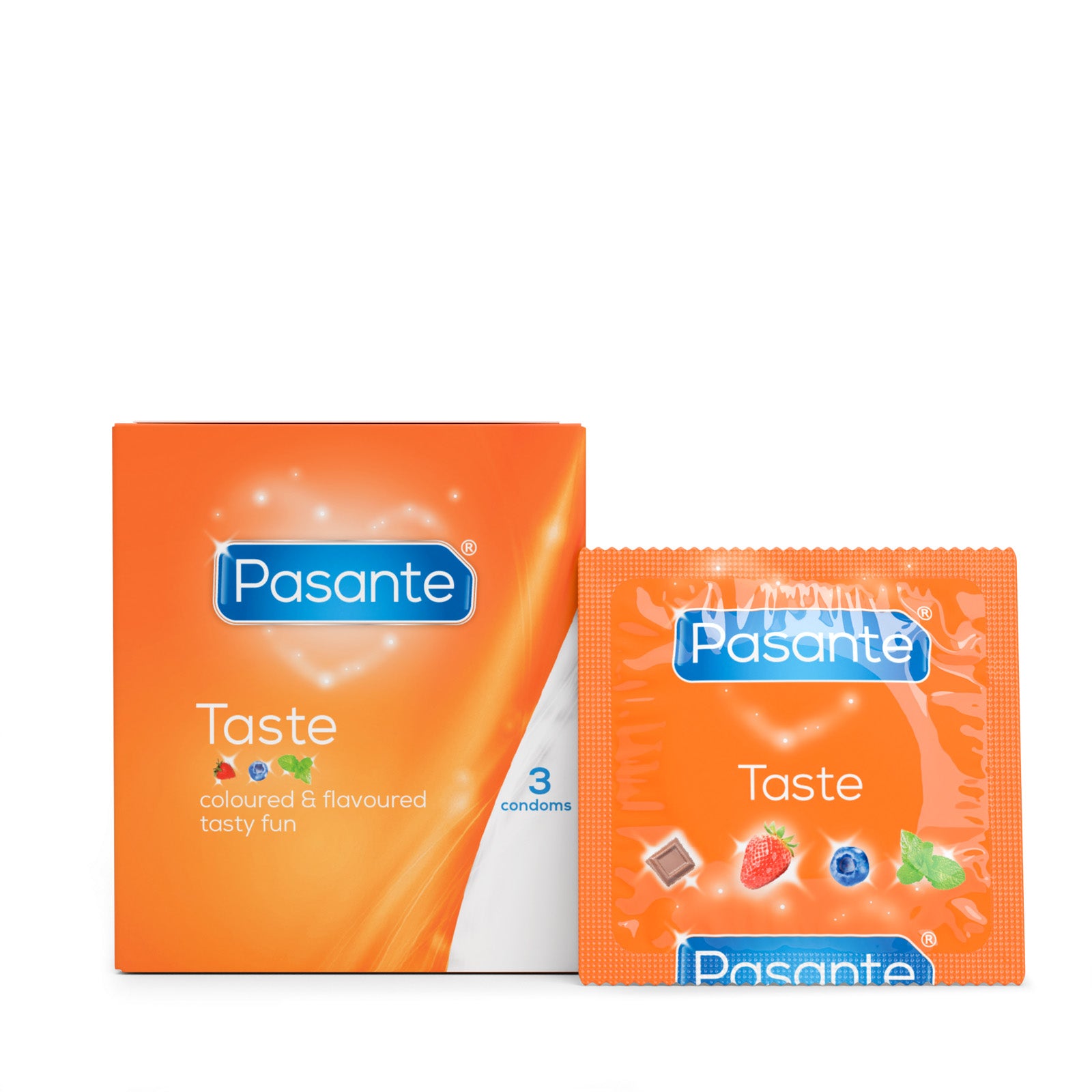 Pasante Taste préservatifs aromatisés 3 menthe fraise myrtille