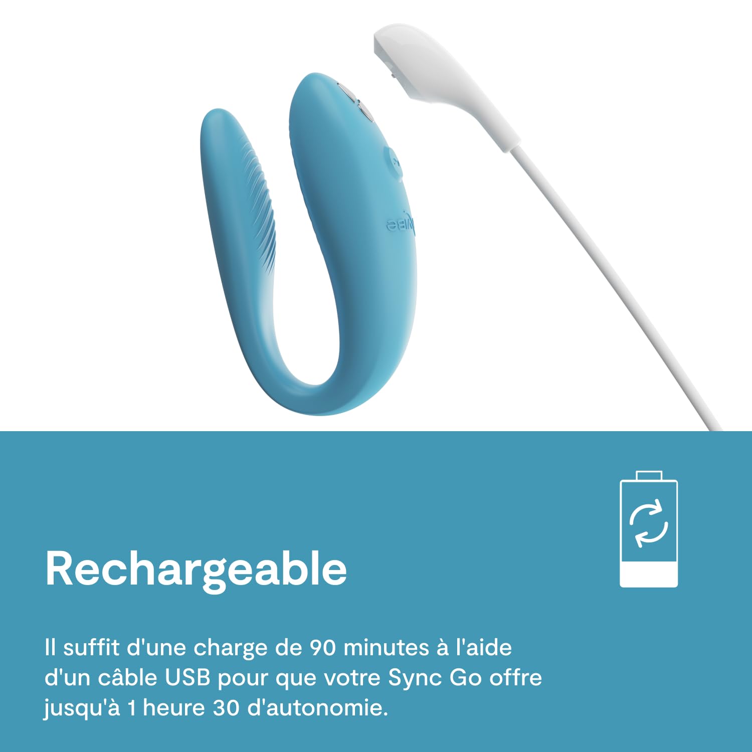 We-Vibe Sync Go vibromasseur couple bleu connecté voyage