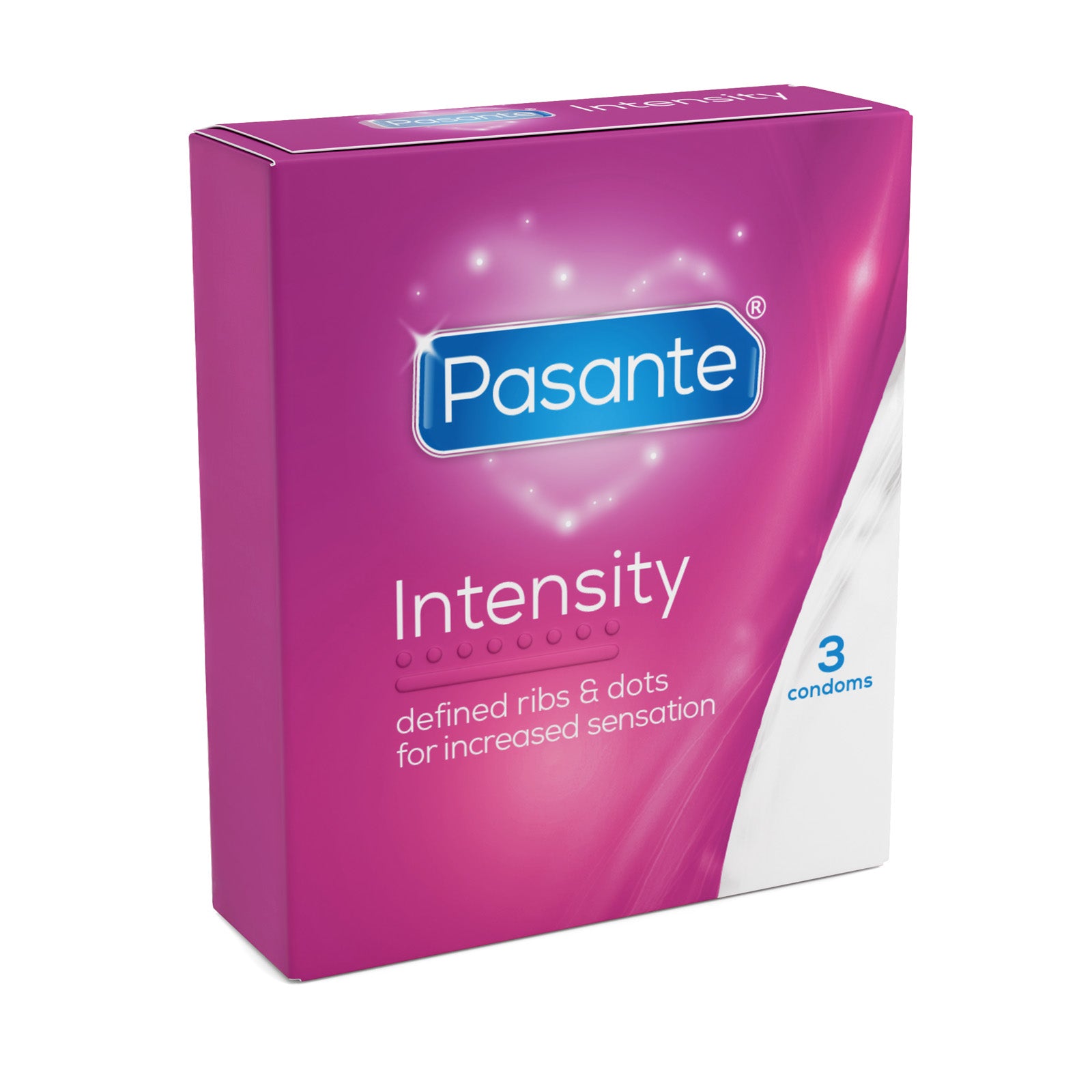 Pasante Intensity préservatifs 3 pièces nervurés et perlés