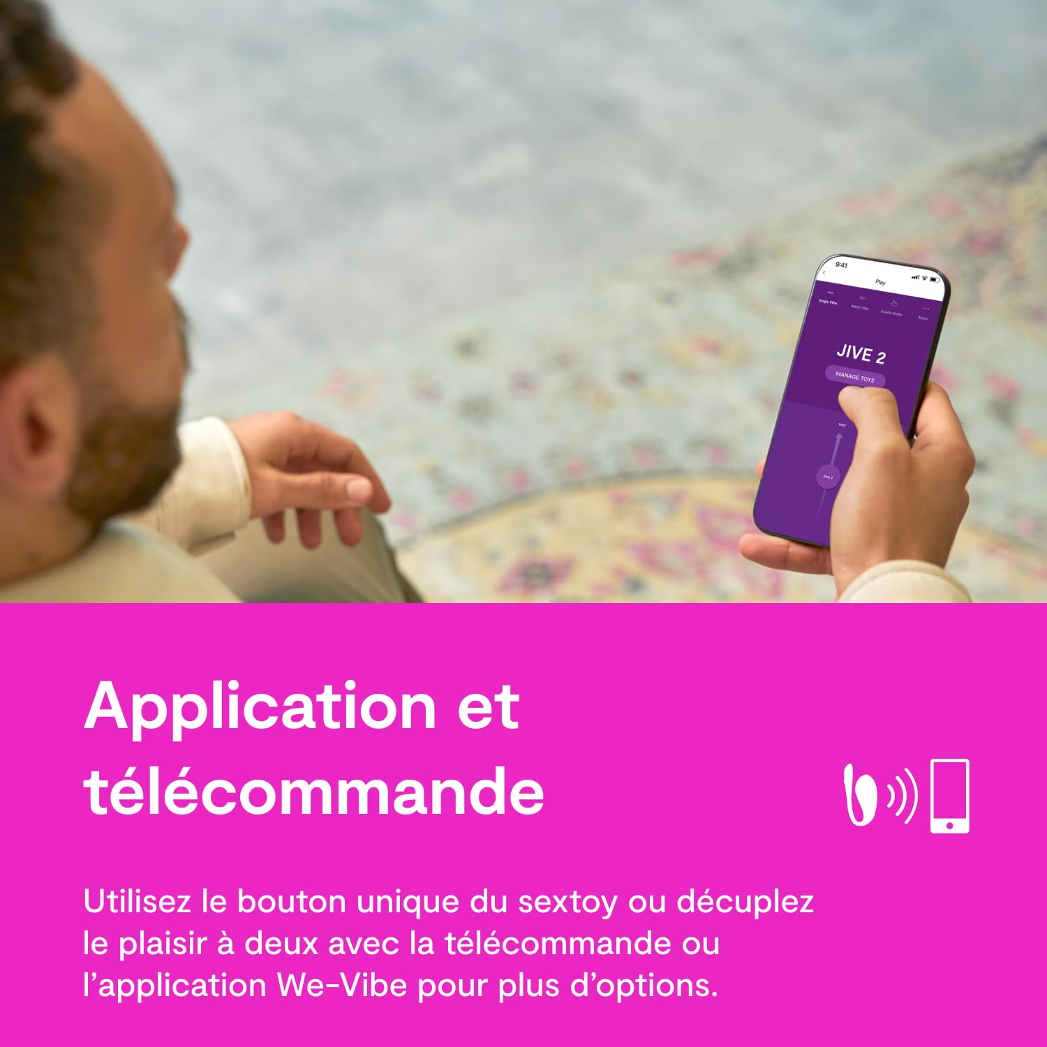 We-Vibe Jive 2 oeuf vibrant connecté point G bleu
