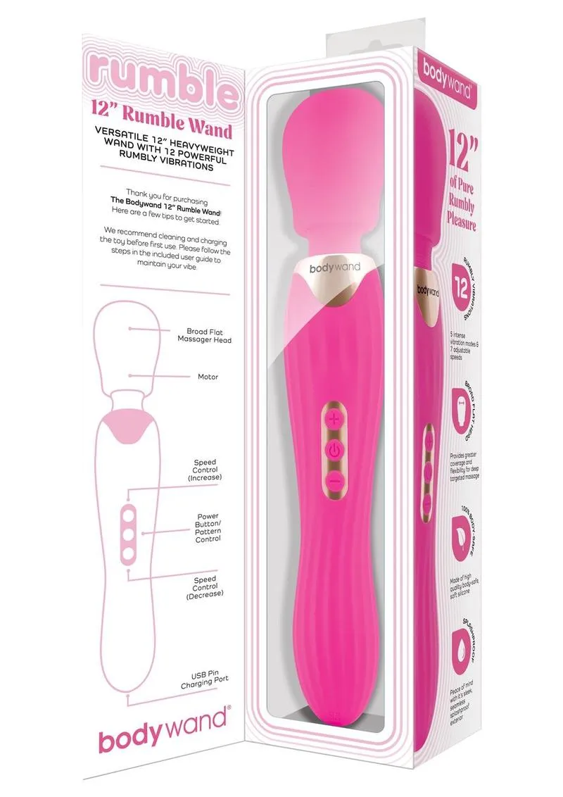 Bodywand Rumble 12" vibromasseur baguette rose