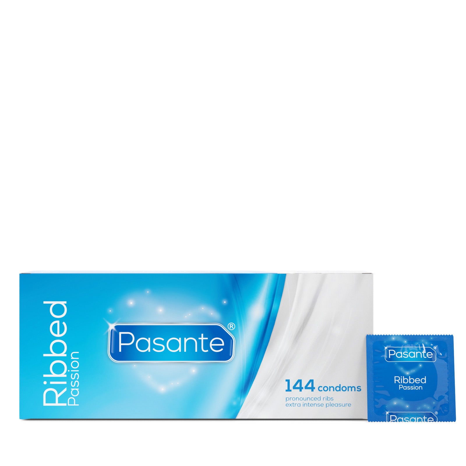 Pasante Passion préservatifs 144 pièces nervurés standard