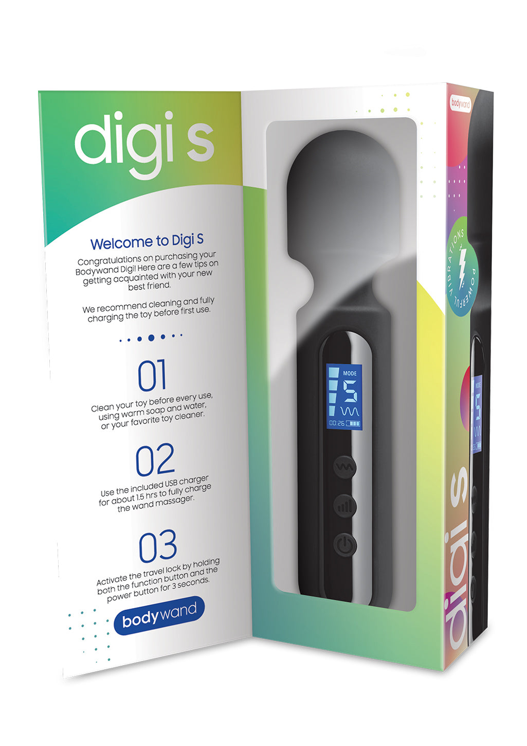 Bodywand Digi S mini wand noir silicone LED