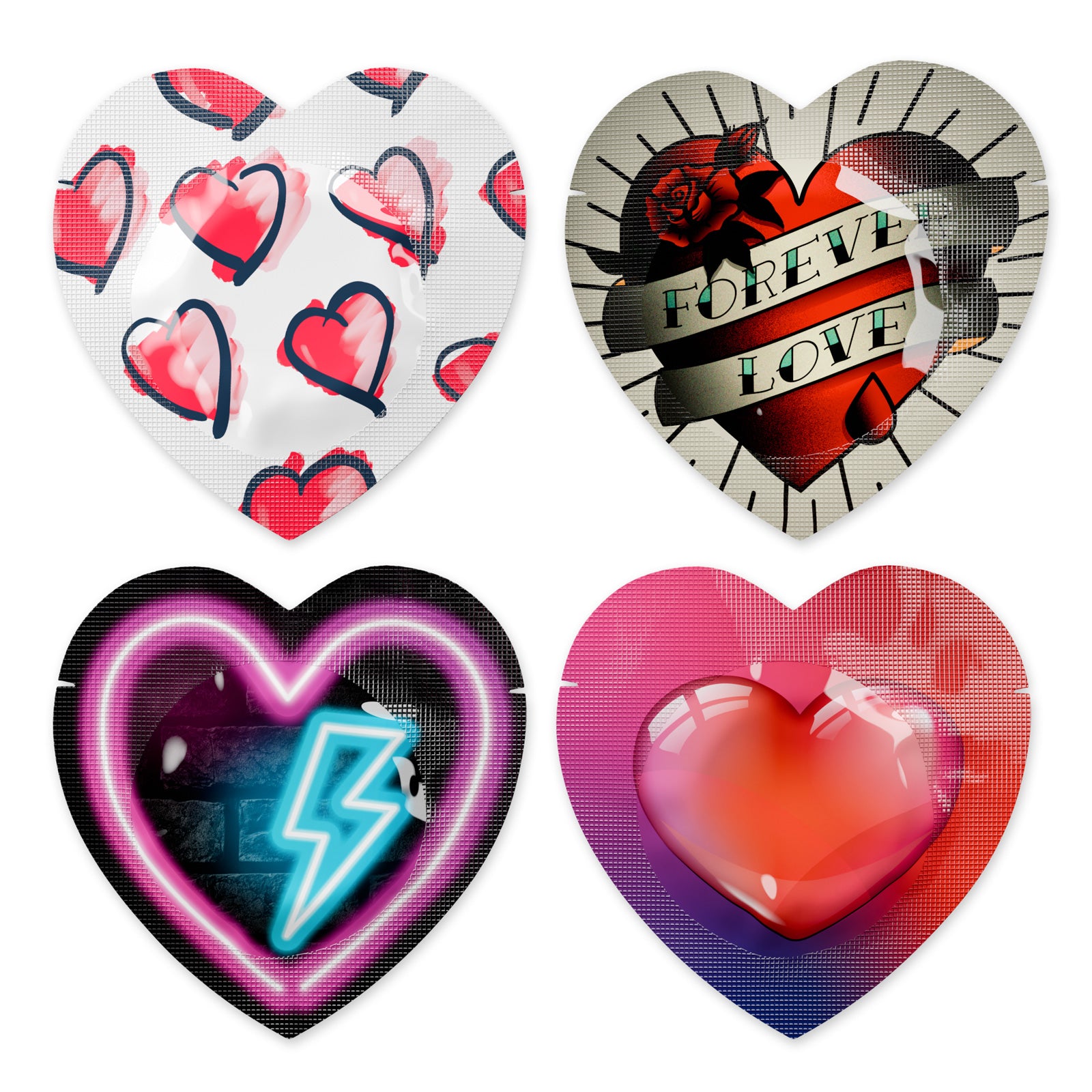 Pasante Themed Heart préservatifs 12 pcs rouges lisses
