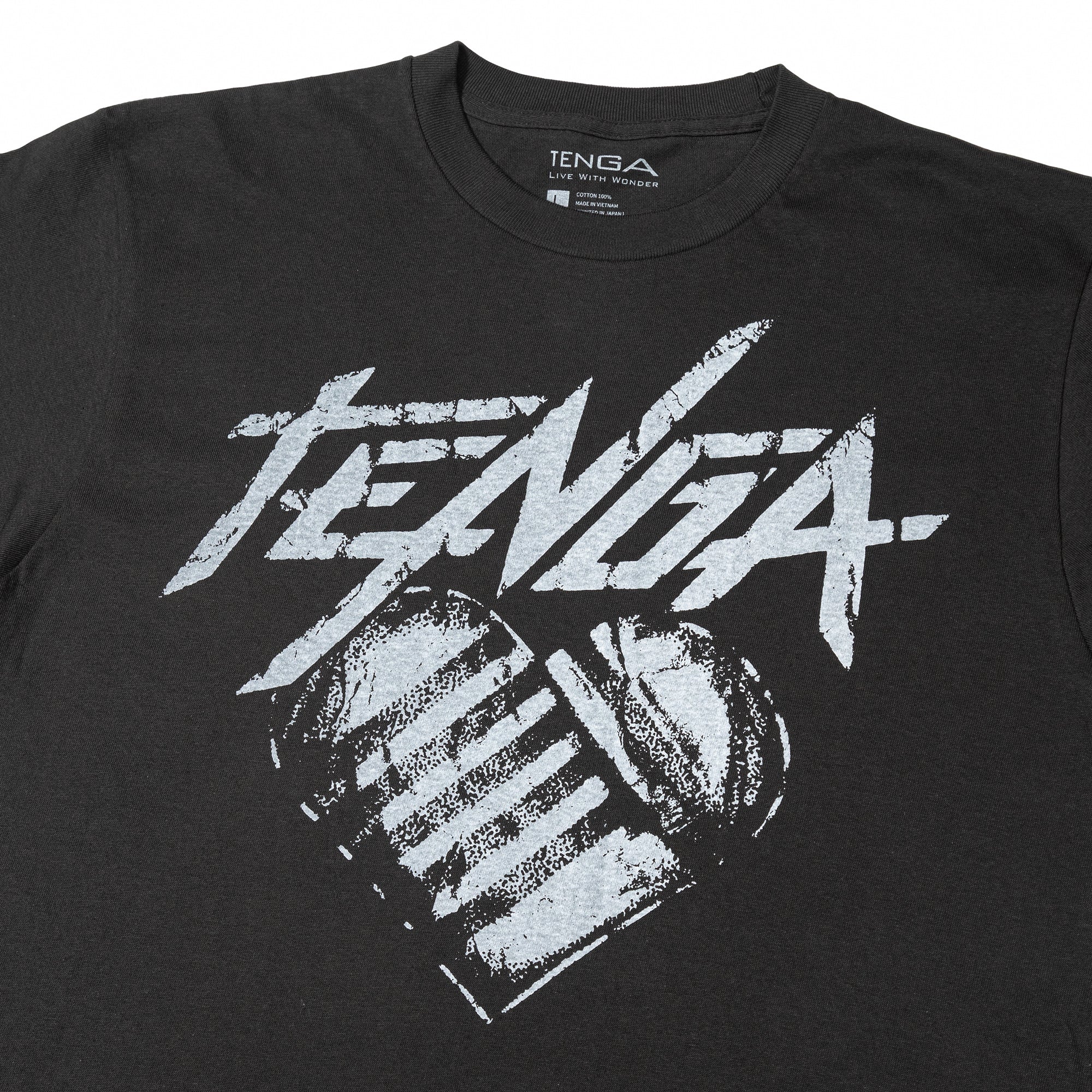 TENGA Hearts T-Shirt noir t-shirt coton tailles L XL