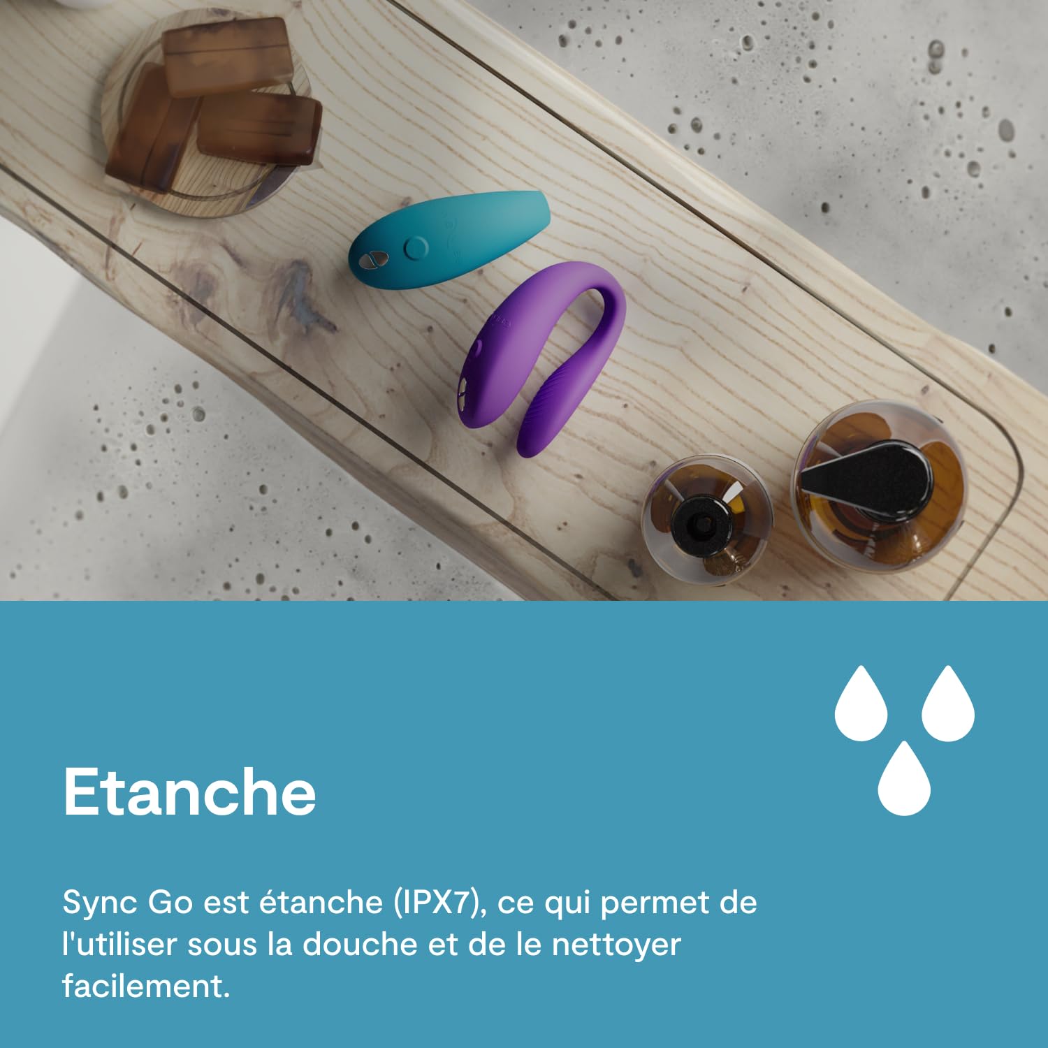 We-Vibe Sync Go vibromasseur couple bleu connecté voyage
