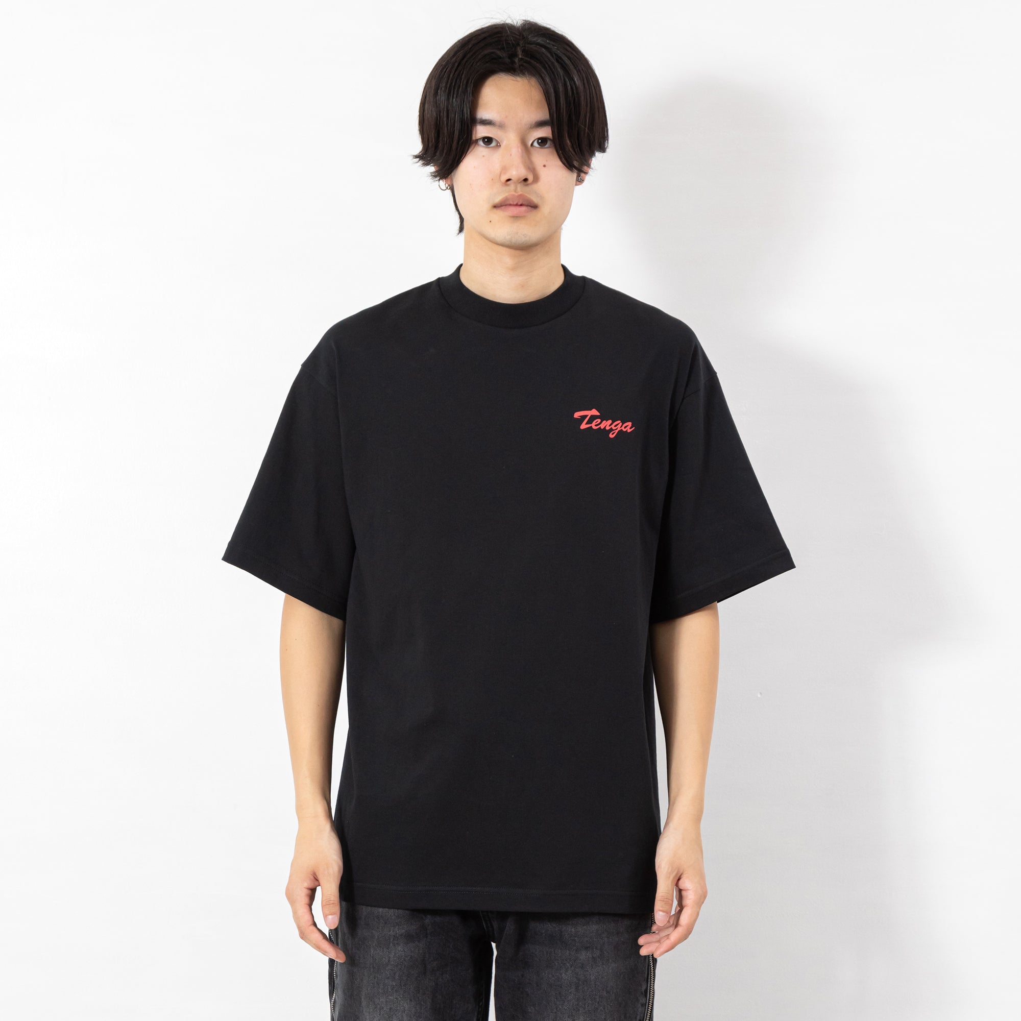 TENGA Print T-Shirt Black t-shirt noir L XL