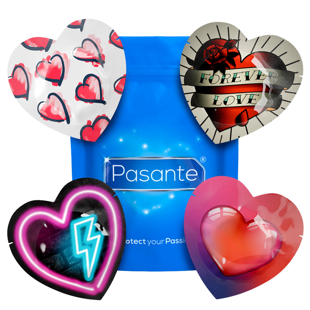 Pasante Themed Heart préservatifs 12 pcs rouges lisses