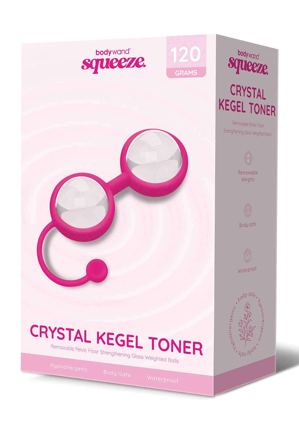 Bodywand Squeeze Crystal Kegel Toner boule 55 g rose