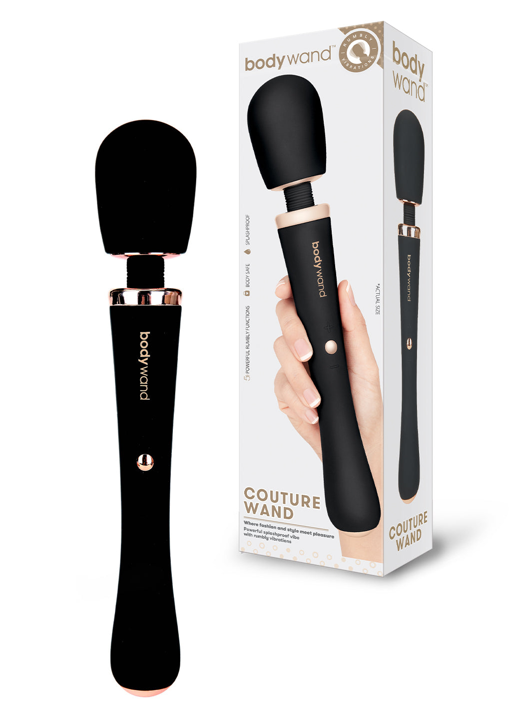 Bodywand Couture Wand vibromasseur noir silicone USB