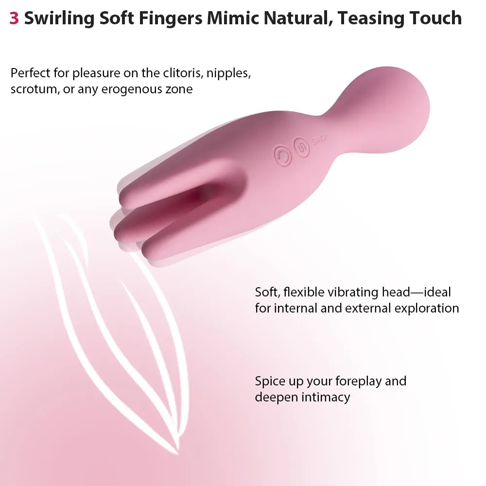 Svakom Nymph vibromasseur rotatif rose 3 doigts