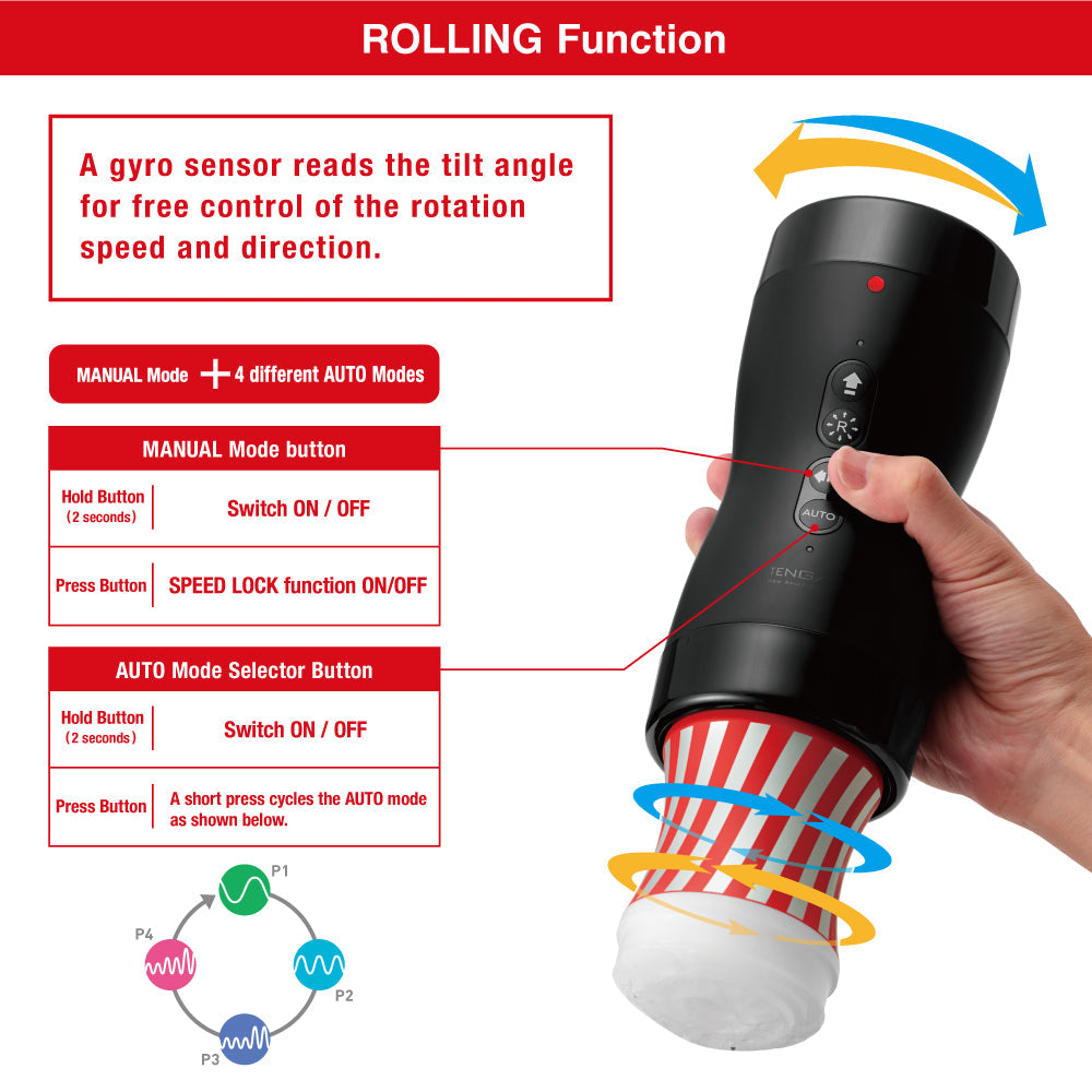 TENGA Vacuum Gyro Roller contrôleur masturbateur aspiration rotation